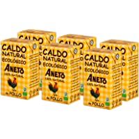 Aneto 100% Natural - Caldo de Pollo Ecológico - caja de 6 unidades de 1 litro